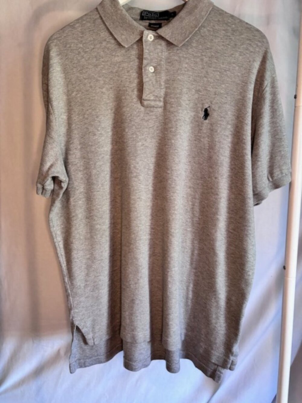 Ralph Lauren Polo Shirt Men’s Large Grey Classic Fit Cotton